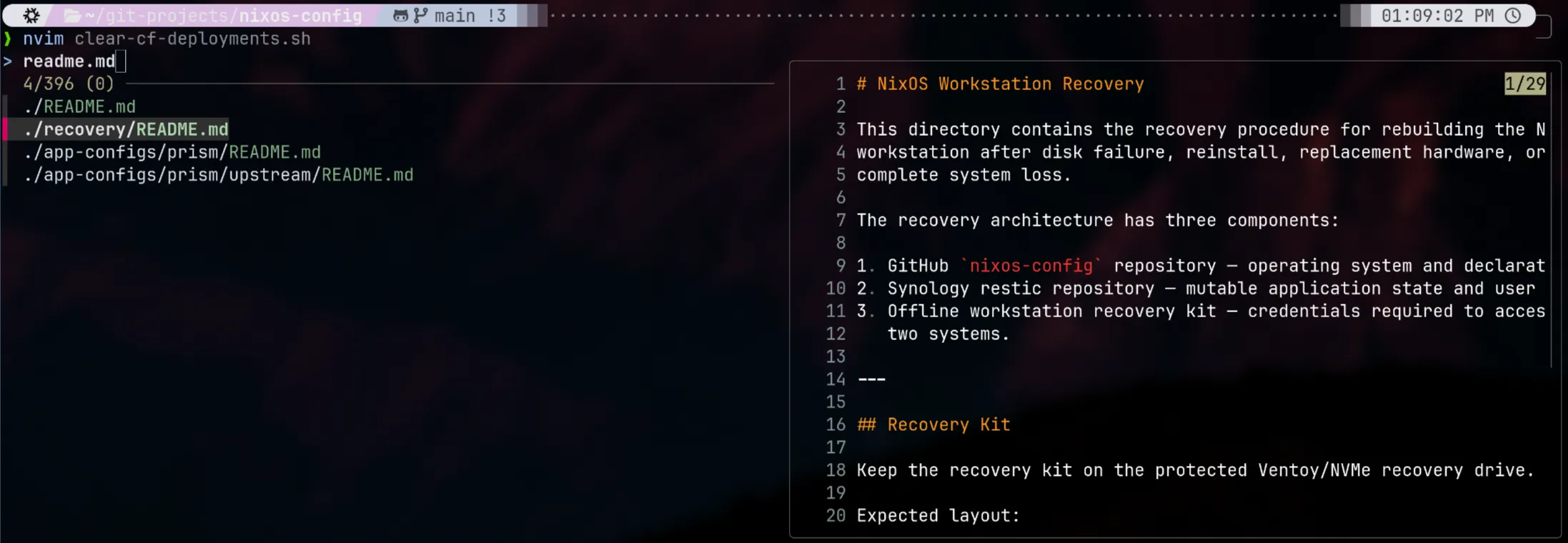 fzf invoked via CTRL+T with BAT preview