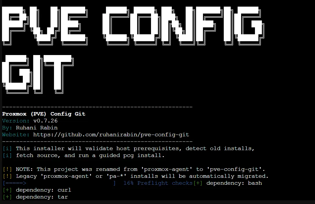 Proxmox config backup to Git version control for PVE nodes. Version 7.26.