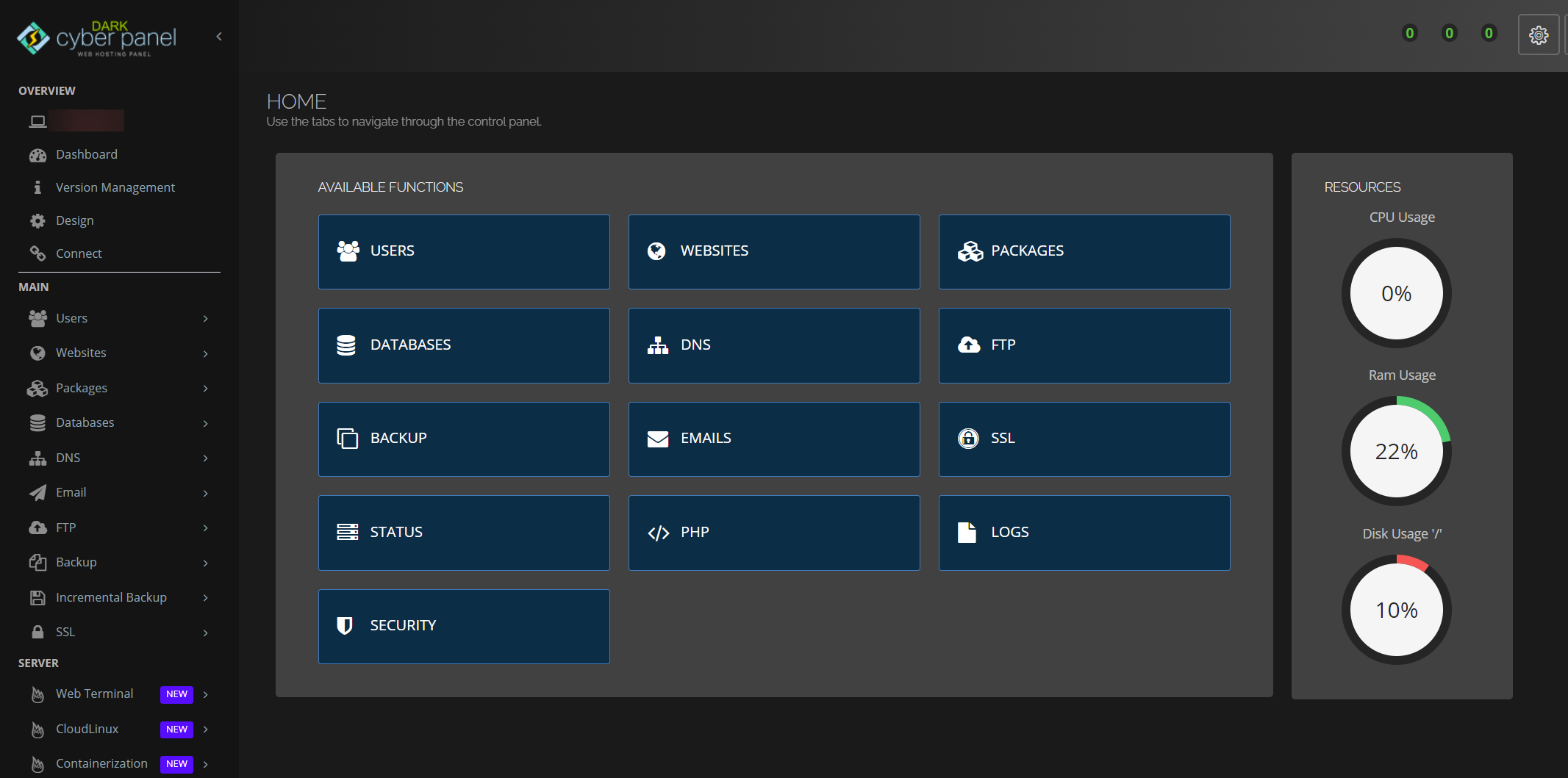 CyberPanel Dark Theme CSS mod