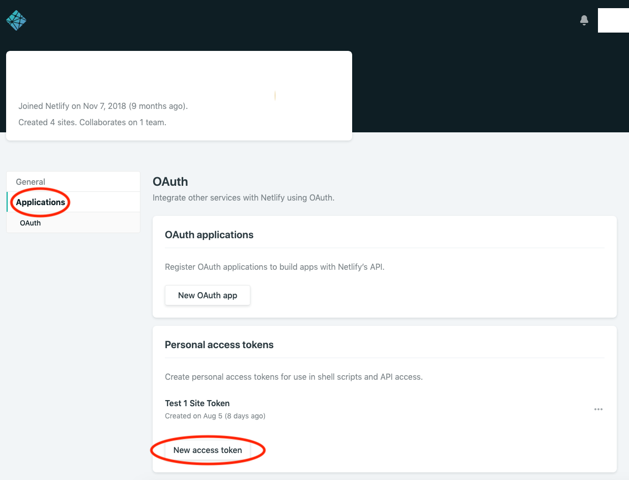 Netlify - Access Token 1