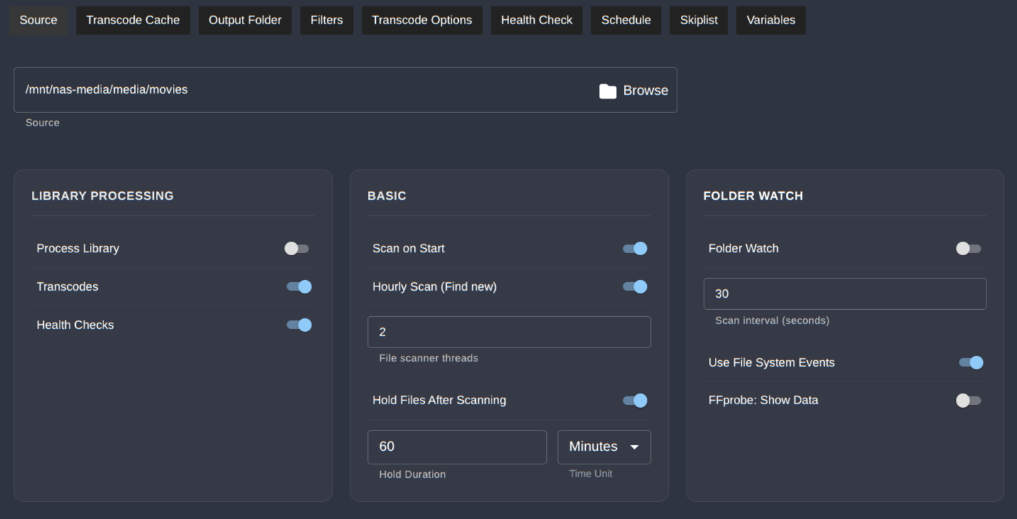tdarr movie library settings