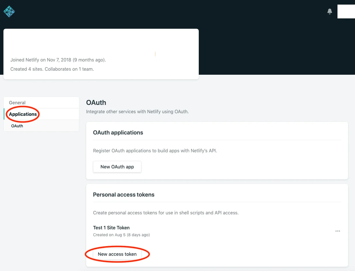 Netlify - Access Token 1