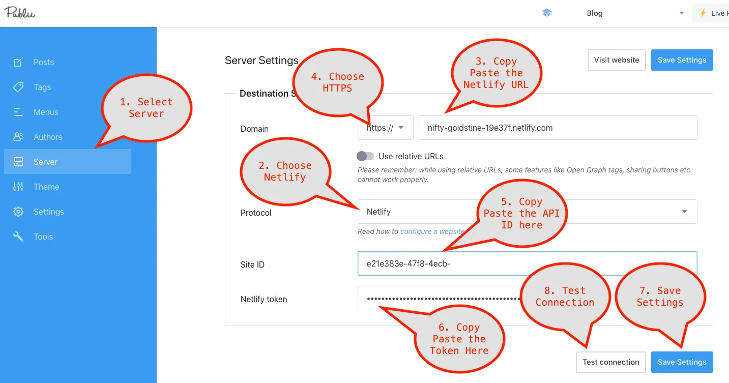 Netlify Specific Settings for Server